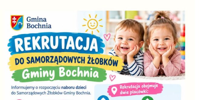 Ruszył nabór do samorządowych żłobków Gminy Bochnia. Łącznie 80 miejsc dla dzieci