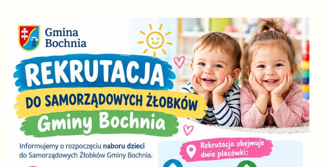 Ruszył nabór do samorządowych żłobków Gminy Bochnia. Łącznie 80 miejsc dla dzieci